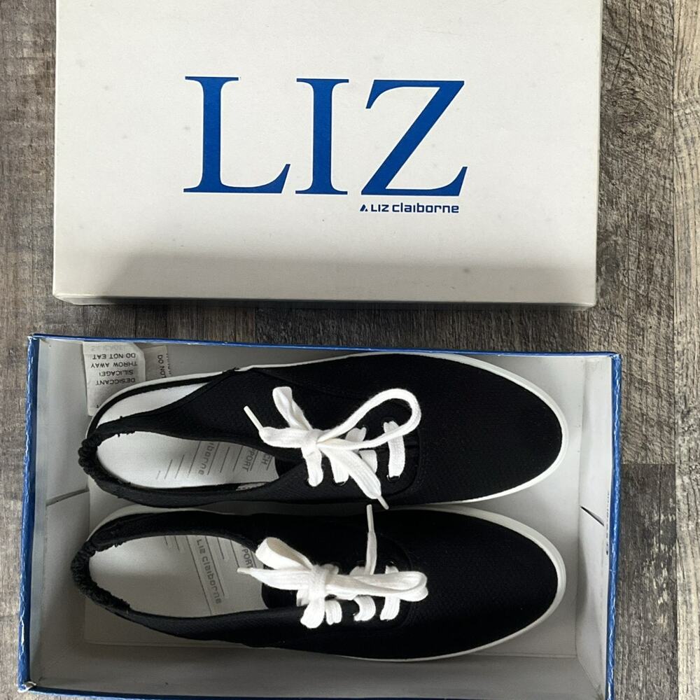 Vintage Liz Claiborne Women’s Black Hi-Wall Sling Sneakers shoes Women size 9M